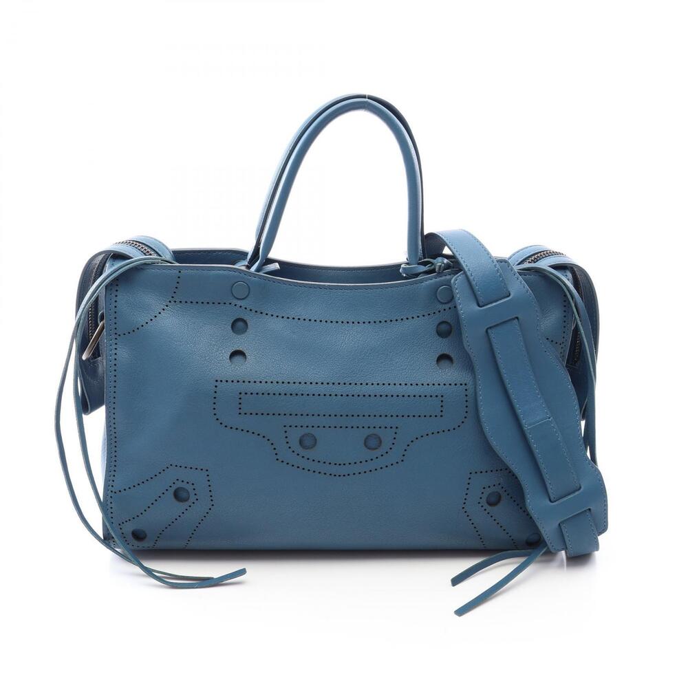 Balenciaga BLACKOUT CITY Handbag Leather Blue